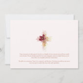 Invitation Lovely Pink Shades Floral Cross-Shape Baptism (Dos)