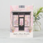 Invitation Lovely Pink Vintage Tea Party Bridal Shower  (Debout devant)