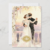 Invitation Lovely Regency Wisteria Masquerade Couple Wedding (Devant)