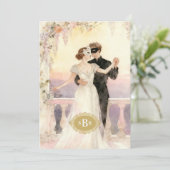 Invitation Lovely Regency Wisteria Masquerade Couple Wedding (Debout devant)
