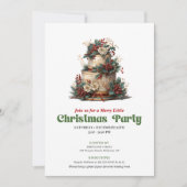Invitation Lovely Retro Christmas Cake Party Card (Devant)