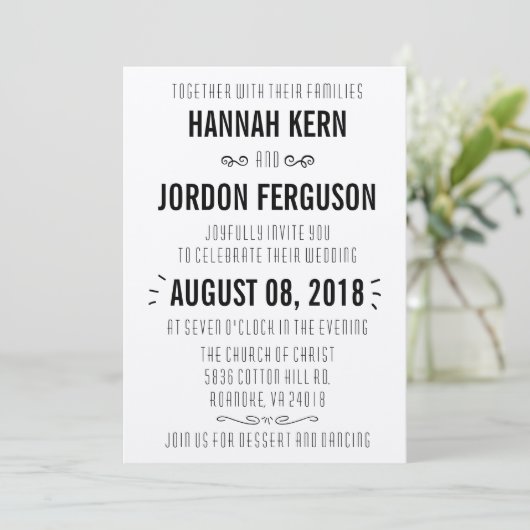 Invitation Lovely Rustic Kraft Mariage (Debout devant)