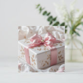 Invitation lovely silk pink gift box (Debout devant)