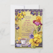 Invitation Lovely Spring Tea Party Anniversaire fêtes Invitat (Devant)