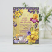 Invitation Lovely Spring Tea Party Anniversaire fêtes Invitat (Debout devant)