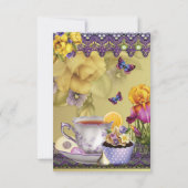 Invitation Lovely Spring Tea Party Anniversaire fêtes Invitat (Dos)
