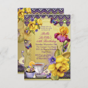 Invitation Lovely Spring Tea Party Anniversaire fêtes Invitat