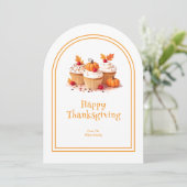 Invitation Lovely Thanksgiving Cupcakes Photo Family (Debout devant)