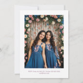 Invitation Lovely Twins Botanical Frame Tiara Spanish Photo (Dos)