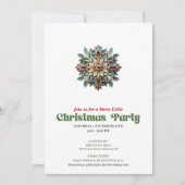 Invitation Lovely Victorian Christmas snowflake party invite (Devant)