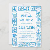 Invitation LoveNotes from Sea Fête des mariées Modern CUSTOM  (Devant)