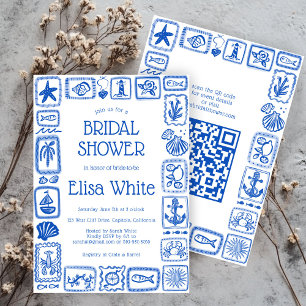 Invitation LoveNotes from Sea Modern CUSTOM QR Fête des marié