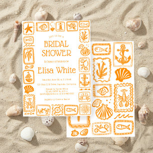 Invitation LoveNotes from the Sea Fête des mariées Modern CUS