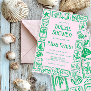 Invitation LoveNotes from the Sea Fête des mariées Modern CUS