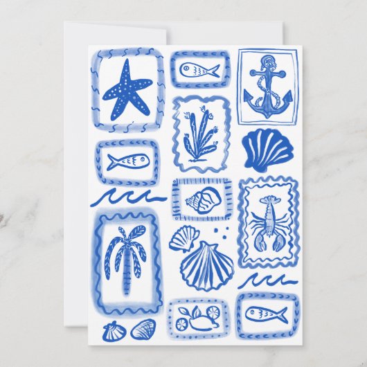 Invitation LoveNotes from the Sea Modern CUSTOM Fête des mari (Dos)