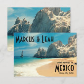Invitation Lovers Beach, Cabo, Mexique Mariage Annonce/Invita (Devant / Derrière)