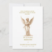 Invitation Loving Baby Guardian Angel Memorial Funeral (Devant)