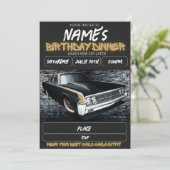 Invitation Lowrider Birthday Invitation, Chicano 90s Birthday (Debout devant)