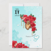 Invitation Lowrider Chola Chicano Red Rose Quinceanera (Dos)