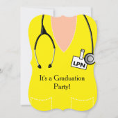 Invitation LPN Infirmière diplômée Jaune (Devant)