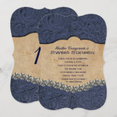 Invitation L'Sweet sixteen de la fille-fille Rhinestone (Devant / Derrière)