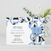 Invitation lt bleu noir volleball garçons filles fête d'anniv (Debout devant)