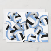 Invitation lt bleu noir volleball garçons filles fête d'anniv (Dos)