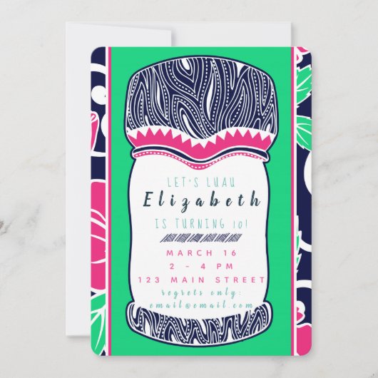 Invitation Luau (Devant)