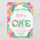 Invitation Luau 1er anniversaire (Devant / Derrière)