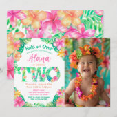 Invitation Luau 2e anniversaire (Devant / Derrière)