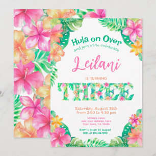 Invitation Luau 3e anniversaire