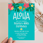 Invitation Luau Aloha Tropical 40e anniversaire<br><div class="desc">Invitations de 40e anniversaire avec un thème tropical amusant et coloré. Customisez l'invitation avec les détails de votre fête pour en faire votre propre !</div>