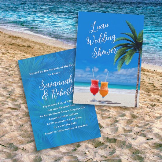 Invitation Luau Beach Cocktails Wedding shower nuptial