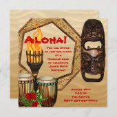 Invitation Luau Birthday Party Hawaii Luau Party (Devant / Derrière)