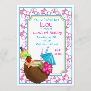 Invitation Luau Boissons tropicales de noix de coco Invitatio