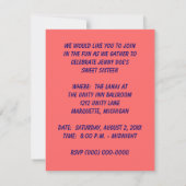 INVITATION LUAU DE FÊTE D'ANNIVERSAIRE DU BONBON (Dos)