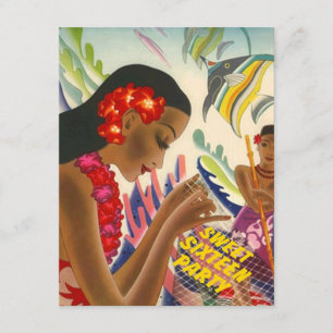 INVITATION LUAU DE FÊTE D'ANNIVERSAIRE DU BONBON