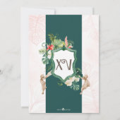 Invitation Luau Emerald Island Tropical Quinceanera Floral (Dos)