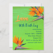 Invitation Luau Fête d'anniversaire de la chaux Fleurs tropic (Devant)