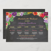 Invitation Luau Fête des mariées Itinéraire Bachelorette Invi (Devant / Derrière)