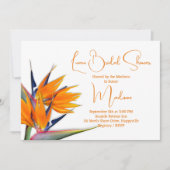 Invitation Luau Fête des mariées Orange Oiseau du Paradis Des (Devant)