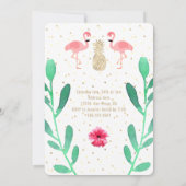 Invitation luau flamant rose (Dos)