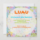 Invitation Luau, Fleurs, DO-IT-YOURSELF couleur arrière - pla (Dos)