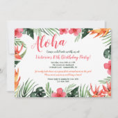 Invitation Luau Fleurs Tropicales (Devant)