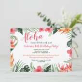 Invitation Luau Fleurs Tropicales (Debout devant)
