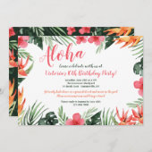 Invitation Luau Fleurs Tropicales (Devant / Derrière)