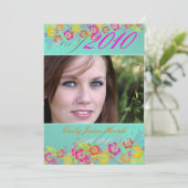 Invitation Luau/ Fleurs tropicales Parti de la graduation (Debout devant)