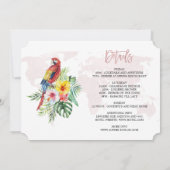 Invitation Luau Floral Rose Gold Bachelorette Hens Week-end (Dos)