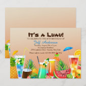 Invitation Luau Hawaïen (Devant / Derrière)