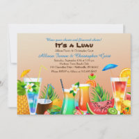 Invitation Luau Hawaïen